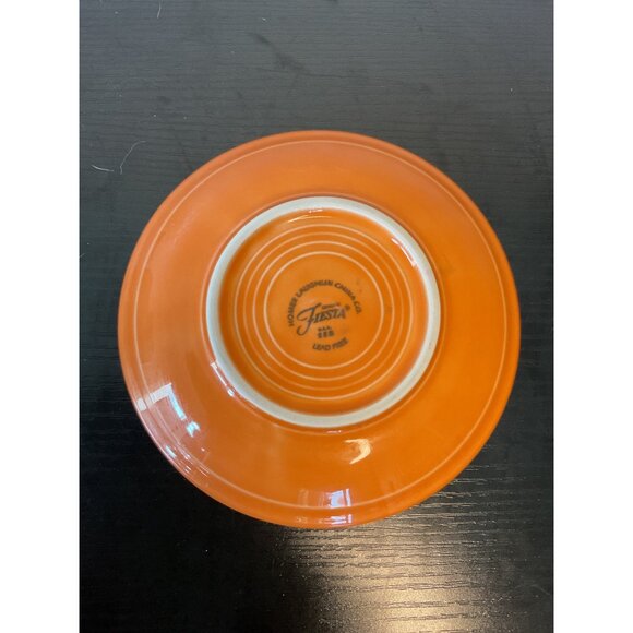 2 Fiesta Homer Laughlin Co. Made In USA Orange Saucer Plate Lead Free - Picture 5 of 5